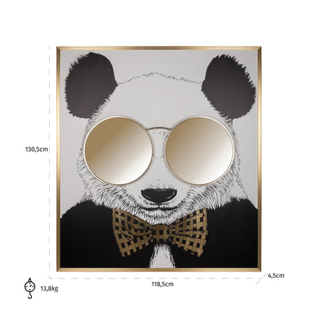 Veggkunst Panda svart/gull Richmond Interiors Bilde