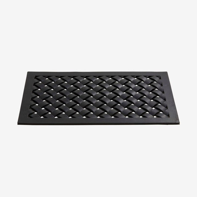 Dørmatte av gummi - flet - 45x75 cm - sort Nordal DOORMATS
