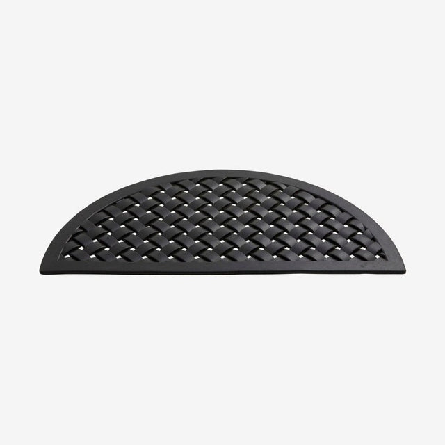 Dørmatte av gummi - halvcirkel fletning - 48x94 cm - sort Nordal DOORMATS