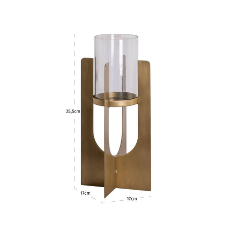 Hurricane light Dalou gull liten Richmond Interiors Lanterne og lysglass
