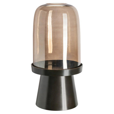 Hurricane light Meave valnøtt stor Richmond Interiors Lanterne og lysglass