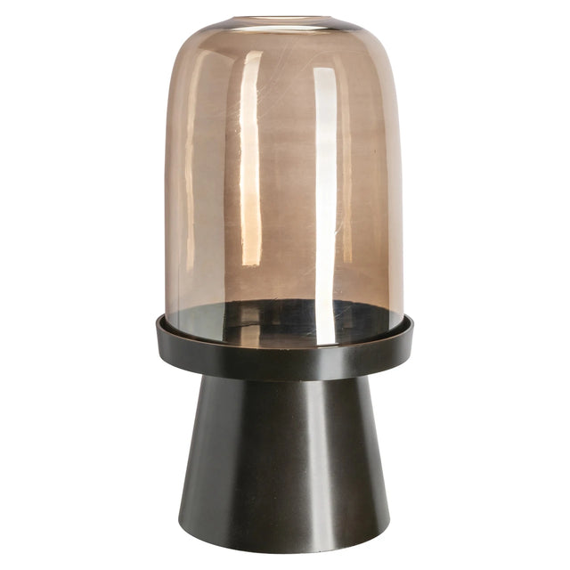 Hurricane light Meave valnøtt stor Richmond Interiors Lanterne og lysglass