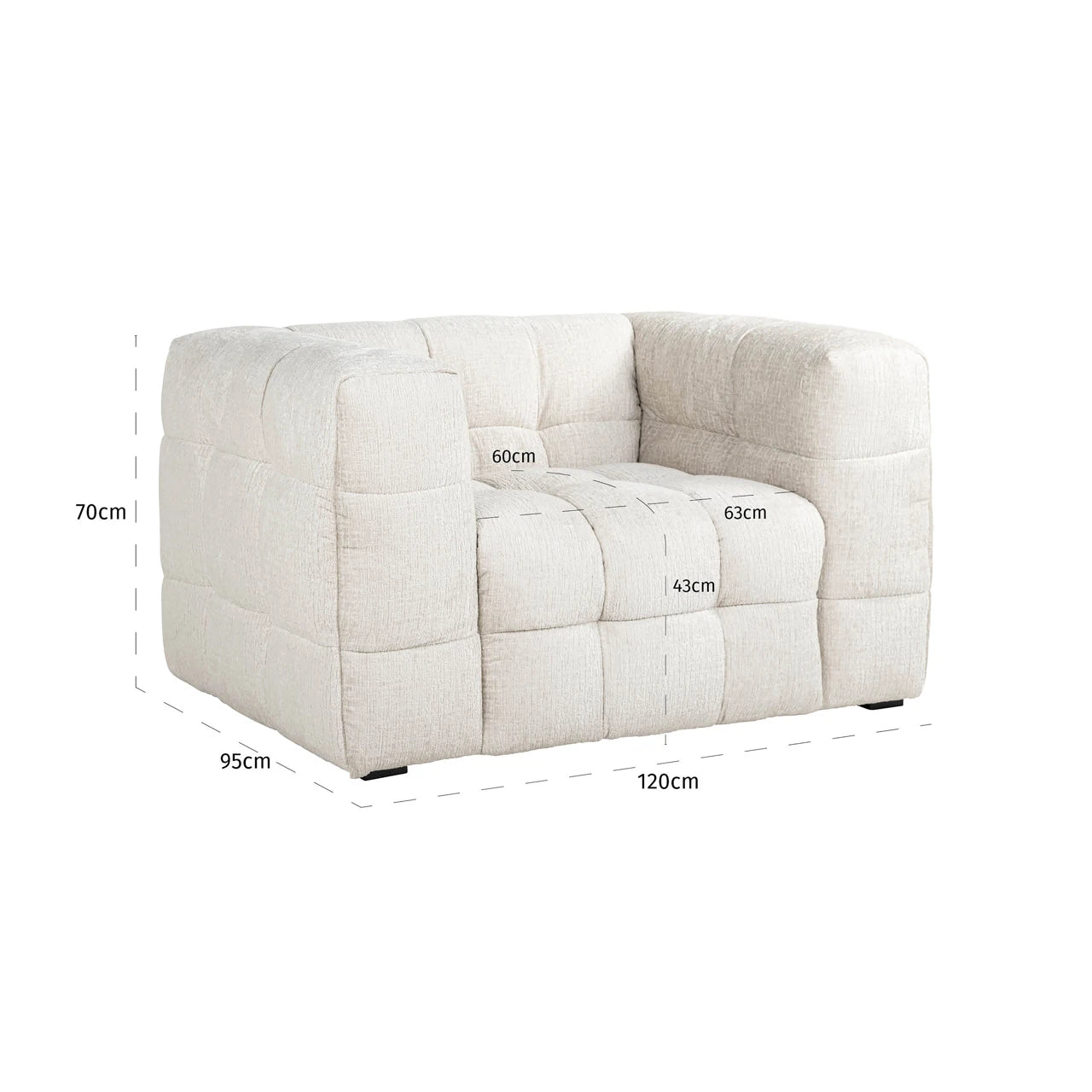 Lounge chair Merrol cream fusion brannhemmende Richmond Interiors Lenestol