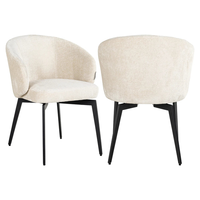 Spisestol Amphara FR hvit chenille flammehemmende Richmond Interiors Spisestol