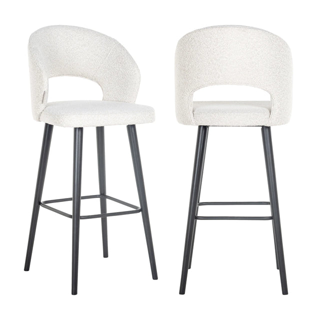Barstol Savoy hvit bouclé Richmond Interiors Barstol