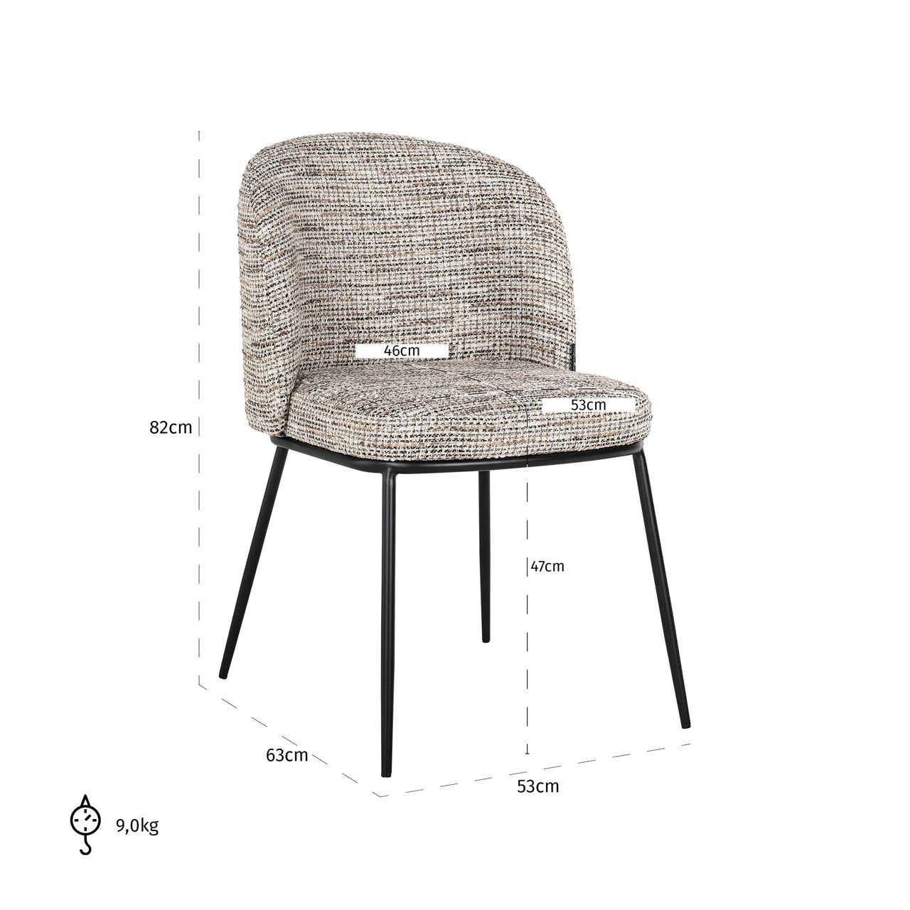 Spisestol Elvi trendy natur flammehemmende sett med 2 Richmond Interiors Spisestol