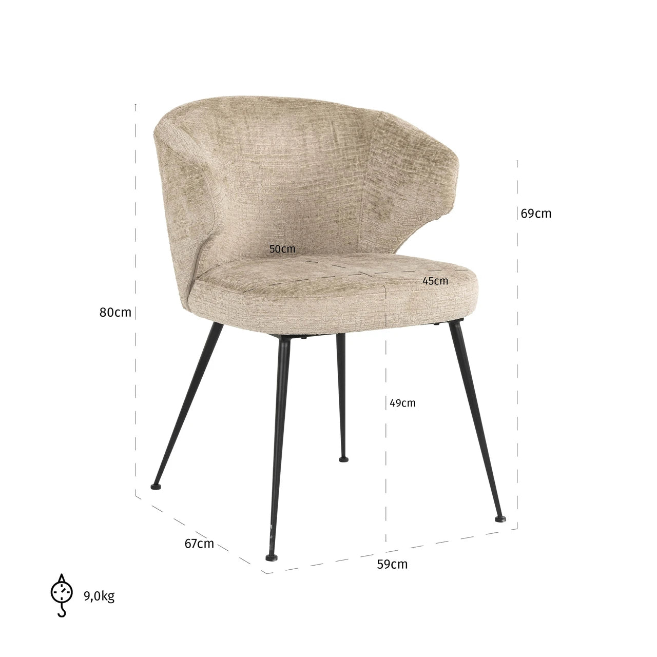 Spisestol Xandra ørkenfusjon flammehemmende Richmond Interiors Spisestol