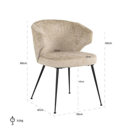 Spisestol Xandra ørkenfusjon flammehemmende Richmond Interiors Spisestol