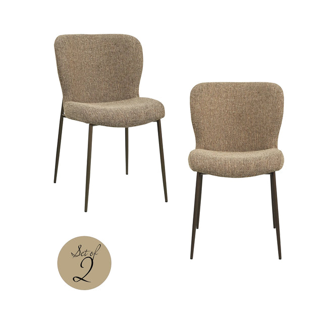 Spise stol Odarby brun tweed flammehemmende Sett med 2 Richmond Interiors Spisestol