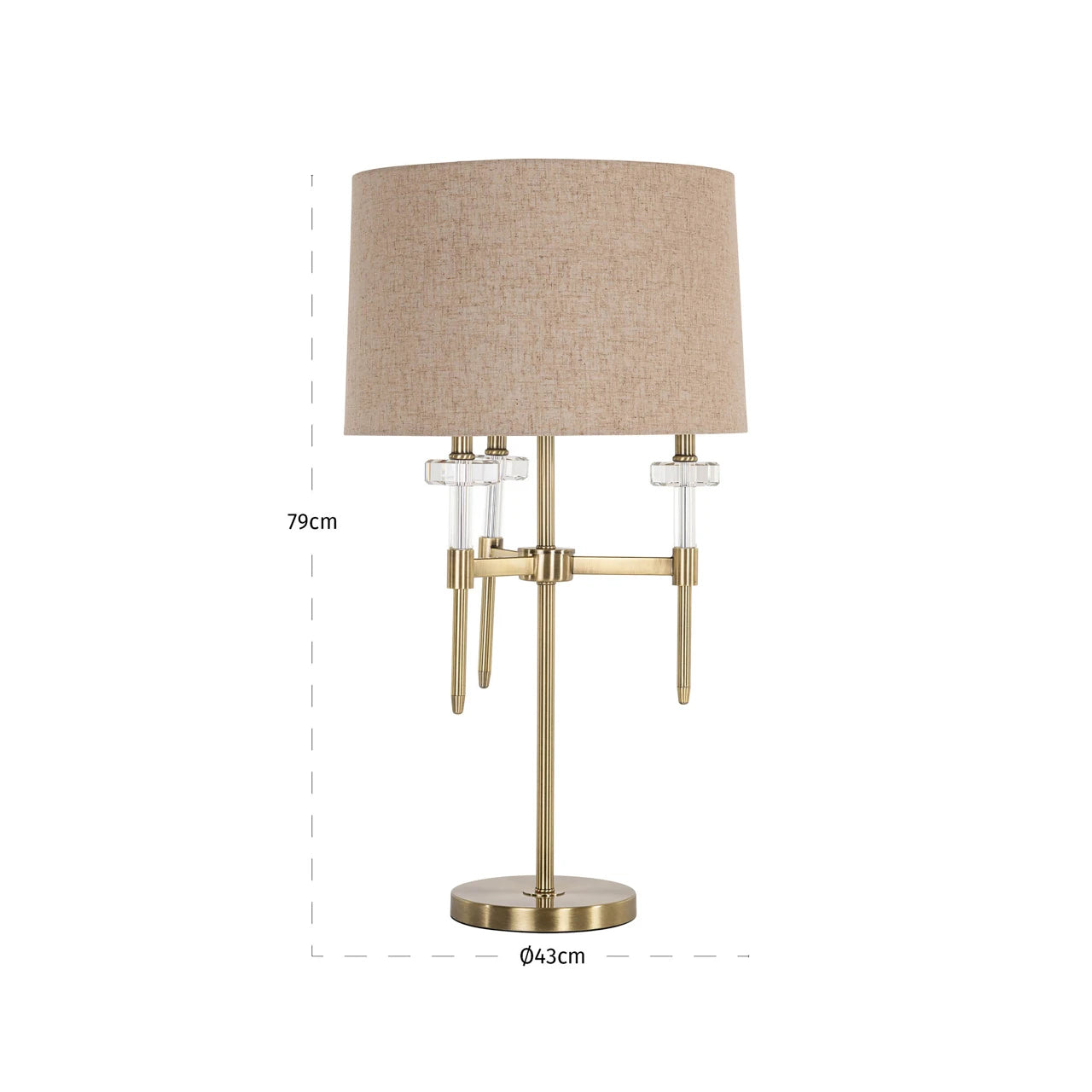 Bordlampe Josie børstet gull Richmond Interiors Bordlampe