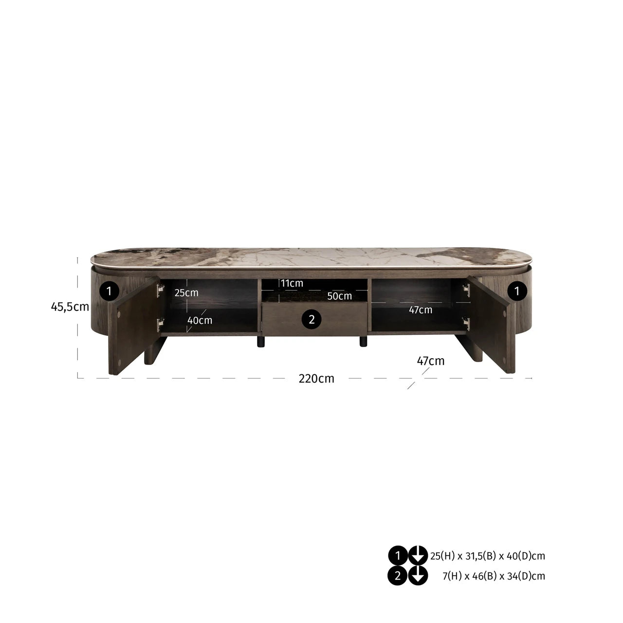 TV-benk Langford brun Richmond Interiors TV-benk