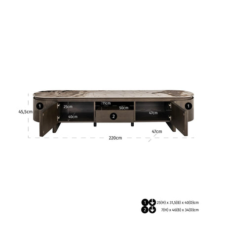 TV-benk Langford brun Richmond Interiors TV-benk