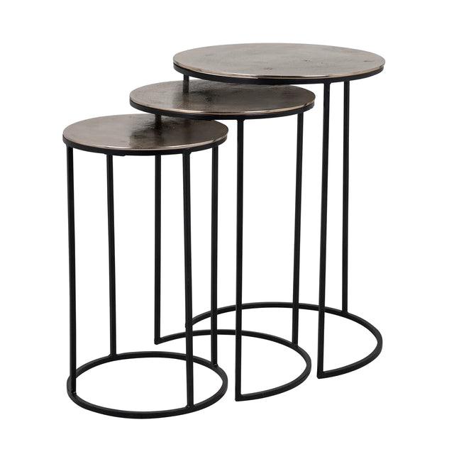 Salongbord Nolan champagne gull Sett med 3 Richmond Interiors Sofabord