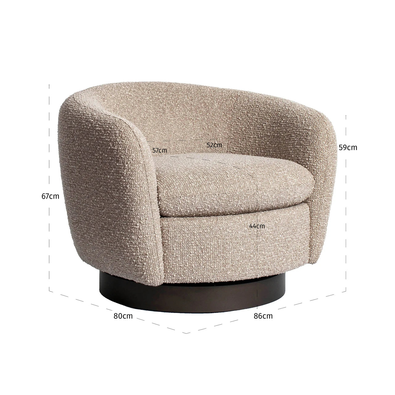 Lounge chair Colmar naturlig chunky Richmond Interiors Lenestol