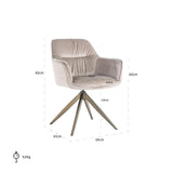 Spisestol Aline khaki fløyel svingbar flammehemmende Richmond Interiors Spisestol