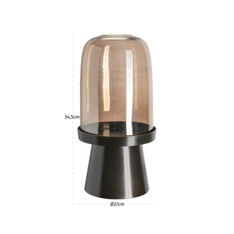 Hurricane light Meave valnøtt stor Richmond Interiors Lanterne og lysglass