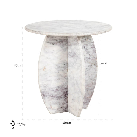 Endebord Holmes hvit 50Ø Richmond Interiors Sidebord