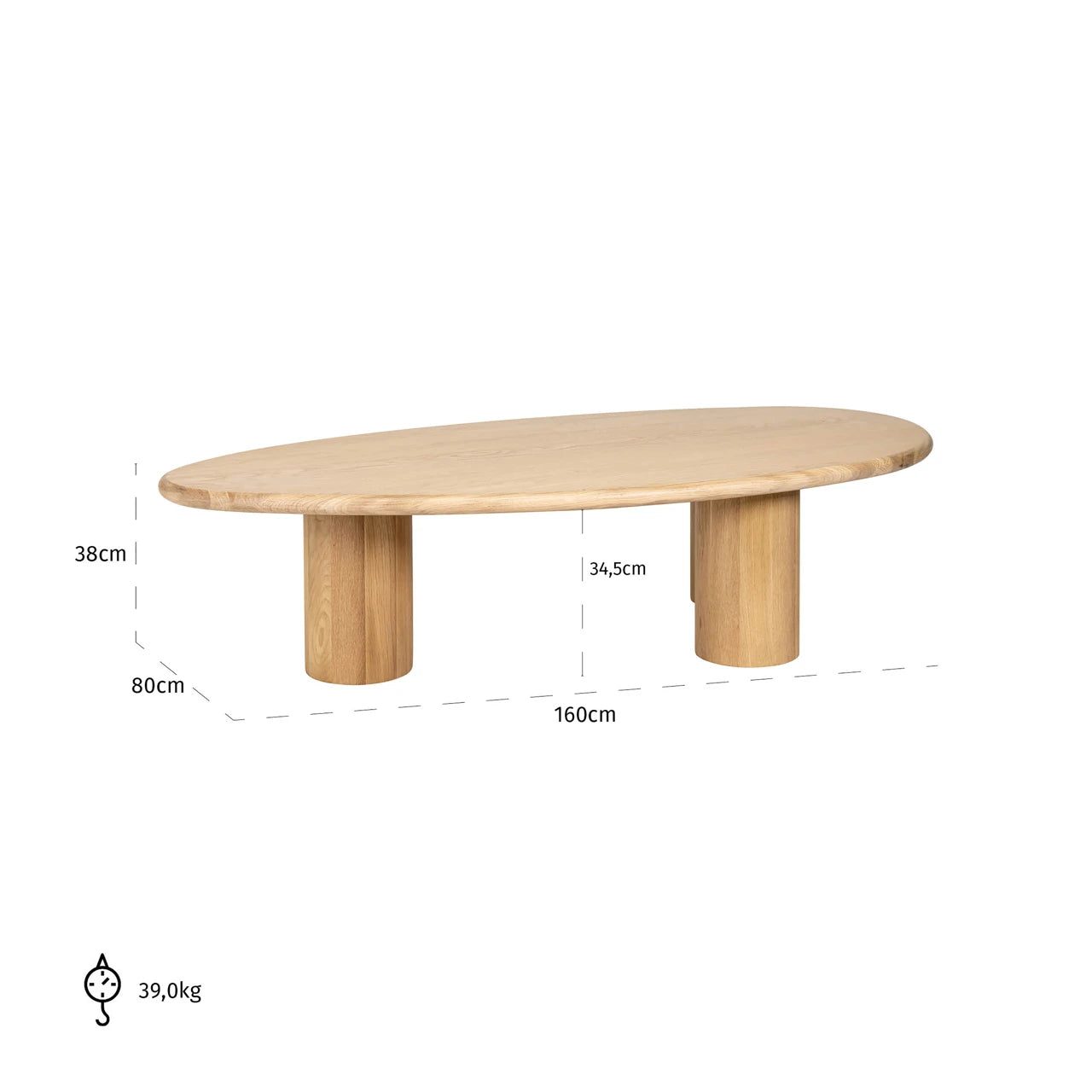 salongbord Oakley naturlig eik Richmond Interiors Sofabord