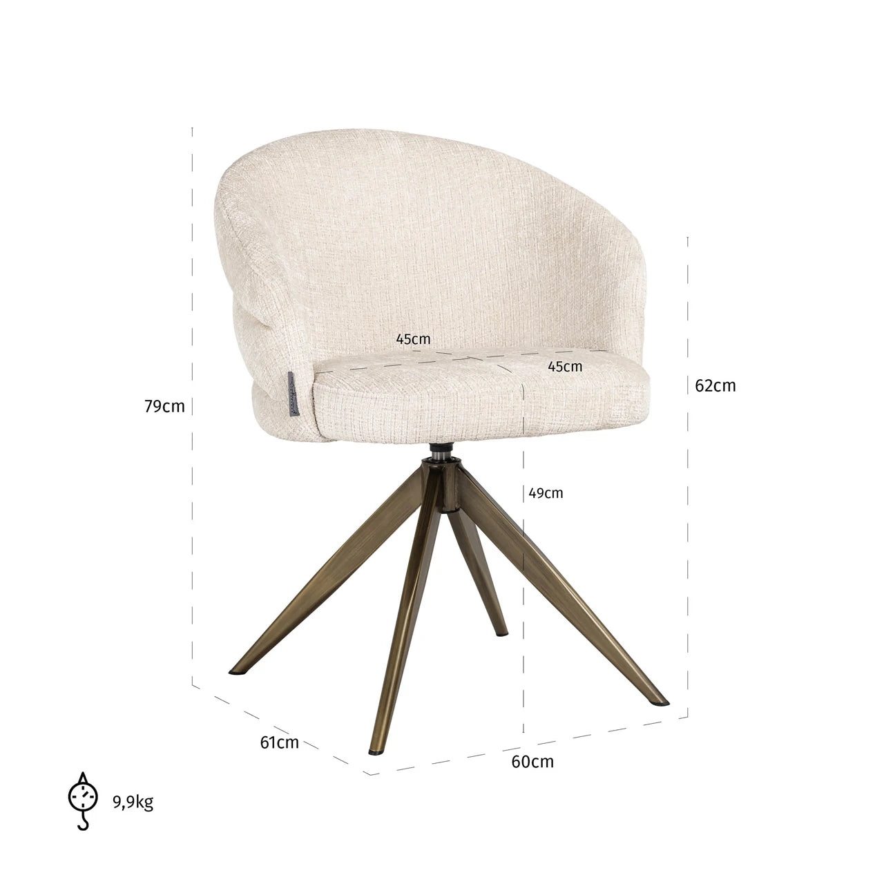 Spisestol Zendaya niagara beige roterbar Richmond Interiors Spisestol