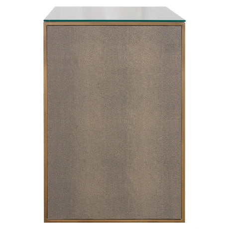 Nattbord Bloomville messing shagreen inkl. glassplate Richmond Interiors Nattbord