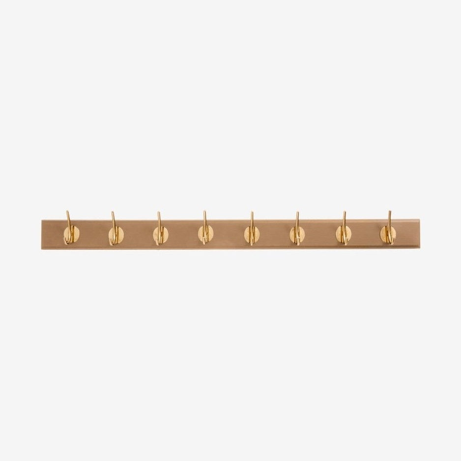 EDGY knagerække i tre med 8 brass knager - 90 cm - brun Nordal COAT RACKS