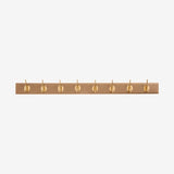 EDGY knagerække i tre med 8 brass knager - 90 cm - brun Nordal COAT RACKS