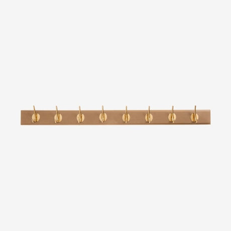 EDGY knagerække i tre med 8 brass knager - 90 cm - brun Nordal COAT RACKS