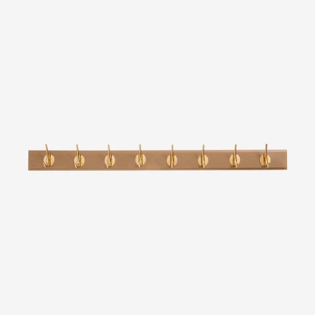 EDGY knagerække i tre med 8 brass knager - 90 cm - brun Nordal COAT RACKS
