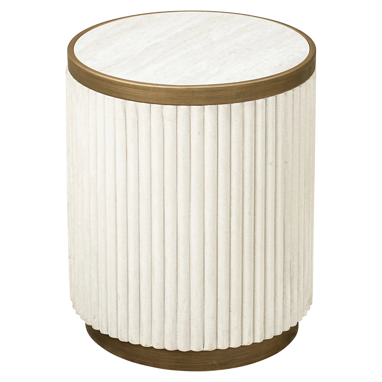 Endebord Tivoli hvit sett med 2 Richmond Interiors Sidebord