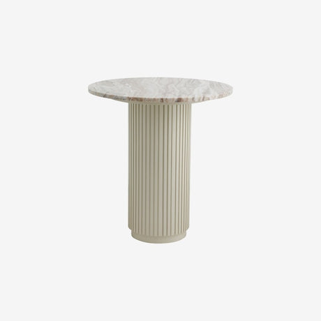 ERIE-kafébord i tre og marmor - råhvit, brun, beige Nordal TABLES