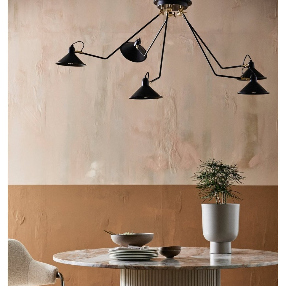 ERIE rundt spisebord i tre og marmor - ø140 cm - rå hvit, brun, beige Nordal TABLES