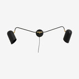ERIS-vegglampen med 2 armer - B100 cm - svart/messing Nordal WALL LAMPS