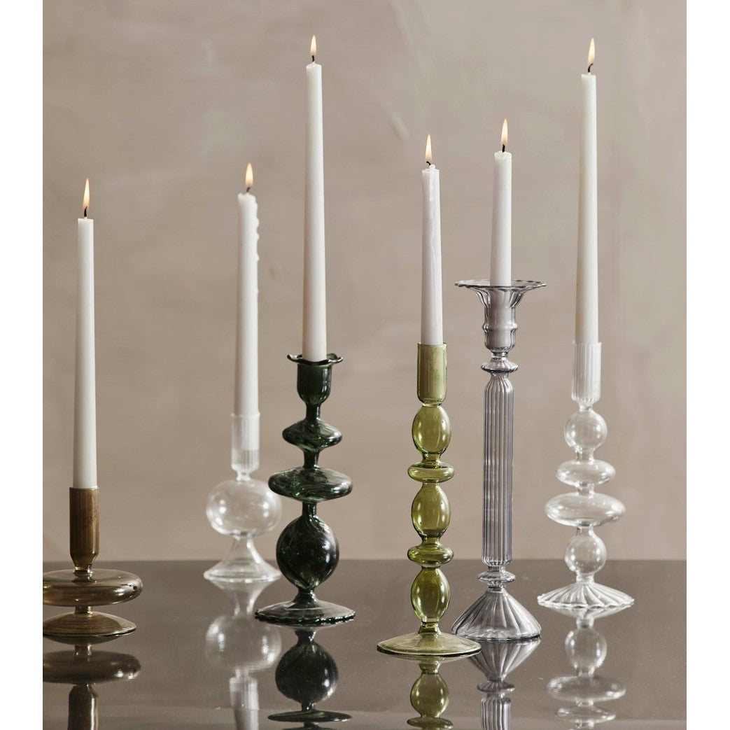 ERISKA lysestage i glass - h30 cm - gjennomsiktig svart Nordal CANDLEHOLD