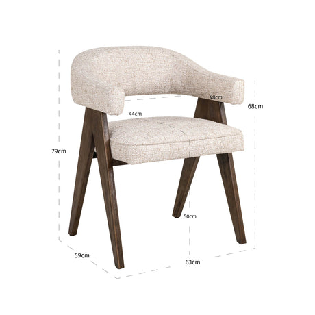 Spisestol Mori kremfarget tweed brannhemmende Richmond Interiors Spisestol