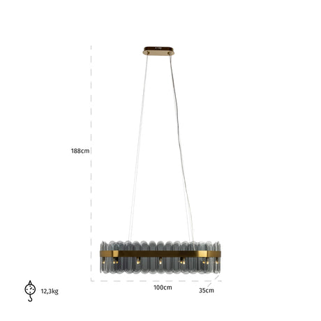 Lysekrone Julio børstet gull Richmond Interiors Taklampe