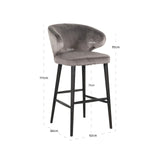 Barstol Indigo stein fløyel Richmond Interiors Barstol