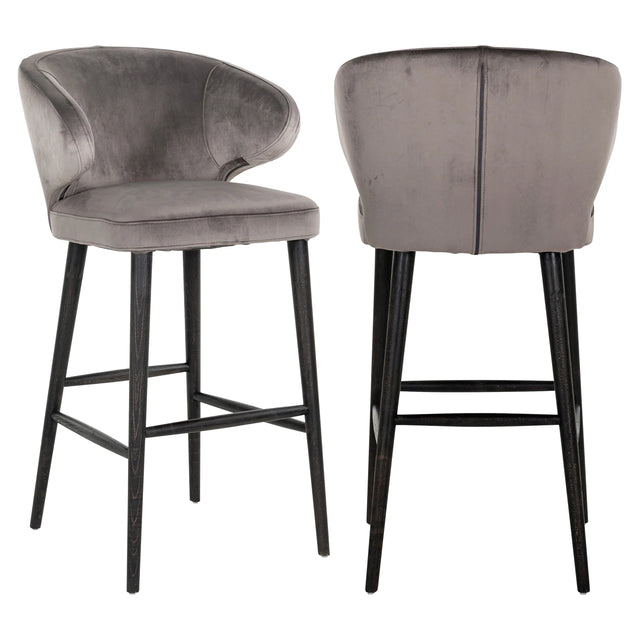 Barstol Indigo stein fløyel Richmond Interiors Barstol