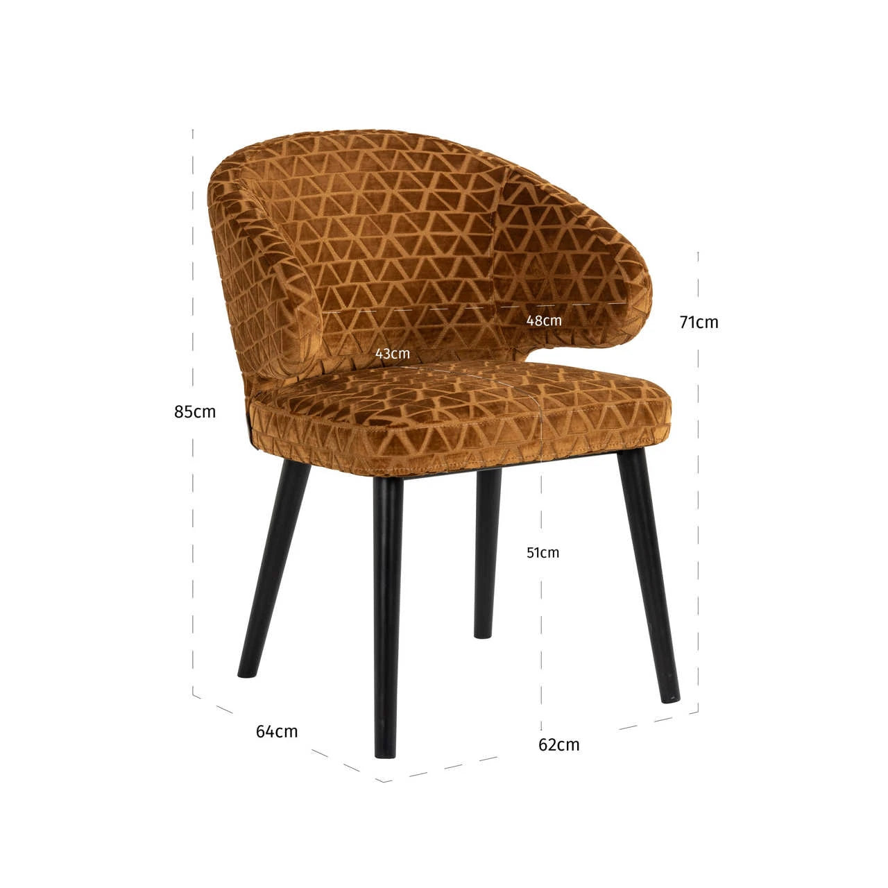 Spisestol Indigo gammelt gull triangel Richmond Interiors Spisestol