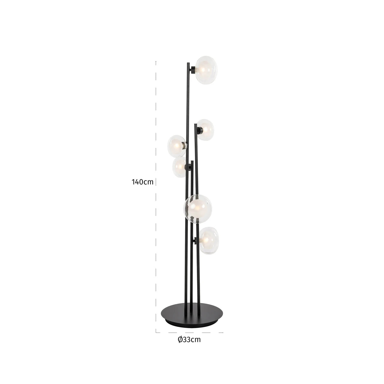 Gulvlampe Luva svart Richmond Interiors Gulvlampe