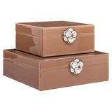 Oppbevaringsboks Floral brun liten Richmond Interiors Oppbevaring