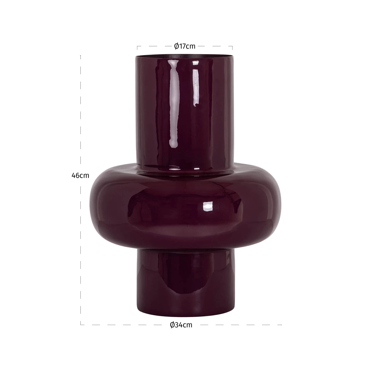 Vase Ashlyn burgunder liten Richmond Interiors Vase