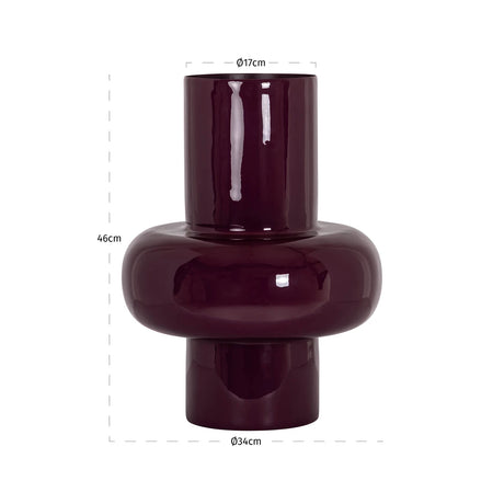 Vase Ashlyn burgunder liten Richmond Interiors Vase