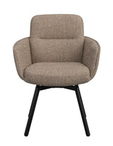 Roswell lenestol mørk beige stoff/brune metallben svingfunksjon Rowico Lenestol