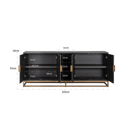 Sideboard Blackbone Brass svart rustikk Richmond Interiors Skjenk