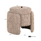 Pouffe & fotpall Cupid mocca linear med oppbevaring Richmond Interiors Pall