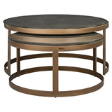 Salongbord Bloomville messing shagreen inkl. glassplater sett med 2 Richmond Interiors Sofabord