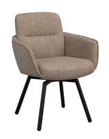 Roswell lenestol mørk beige stoff/brune metallben svingfunksjon Rowico Lenestol