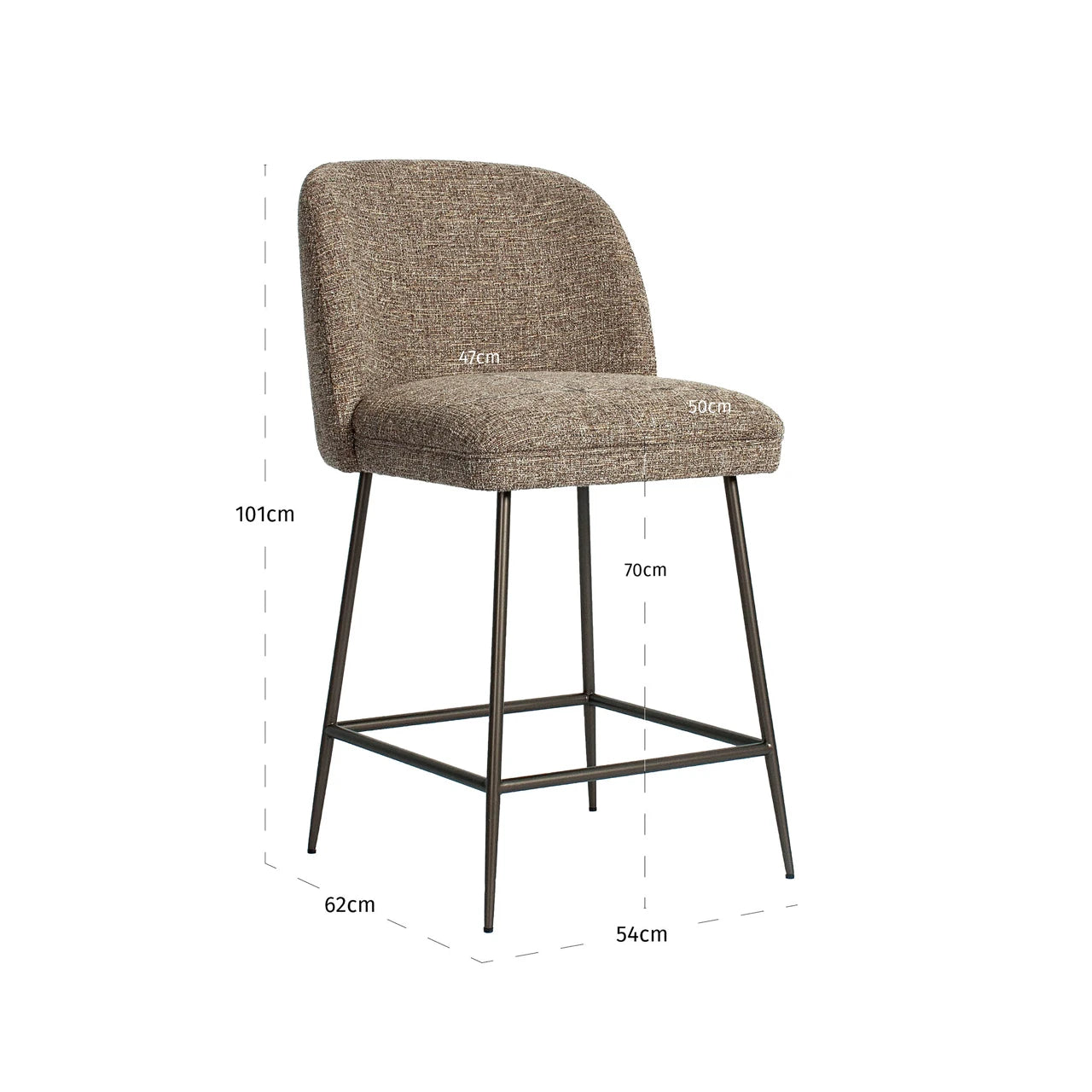 Counter stool Pullitzer brun tweed Richmond Interiors Barstol