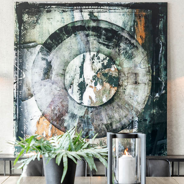 ABSTRACT CIRCLE BROWN Artwood Bilde