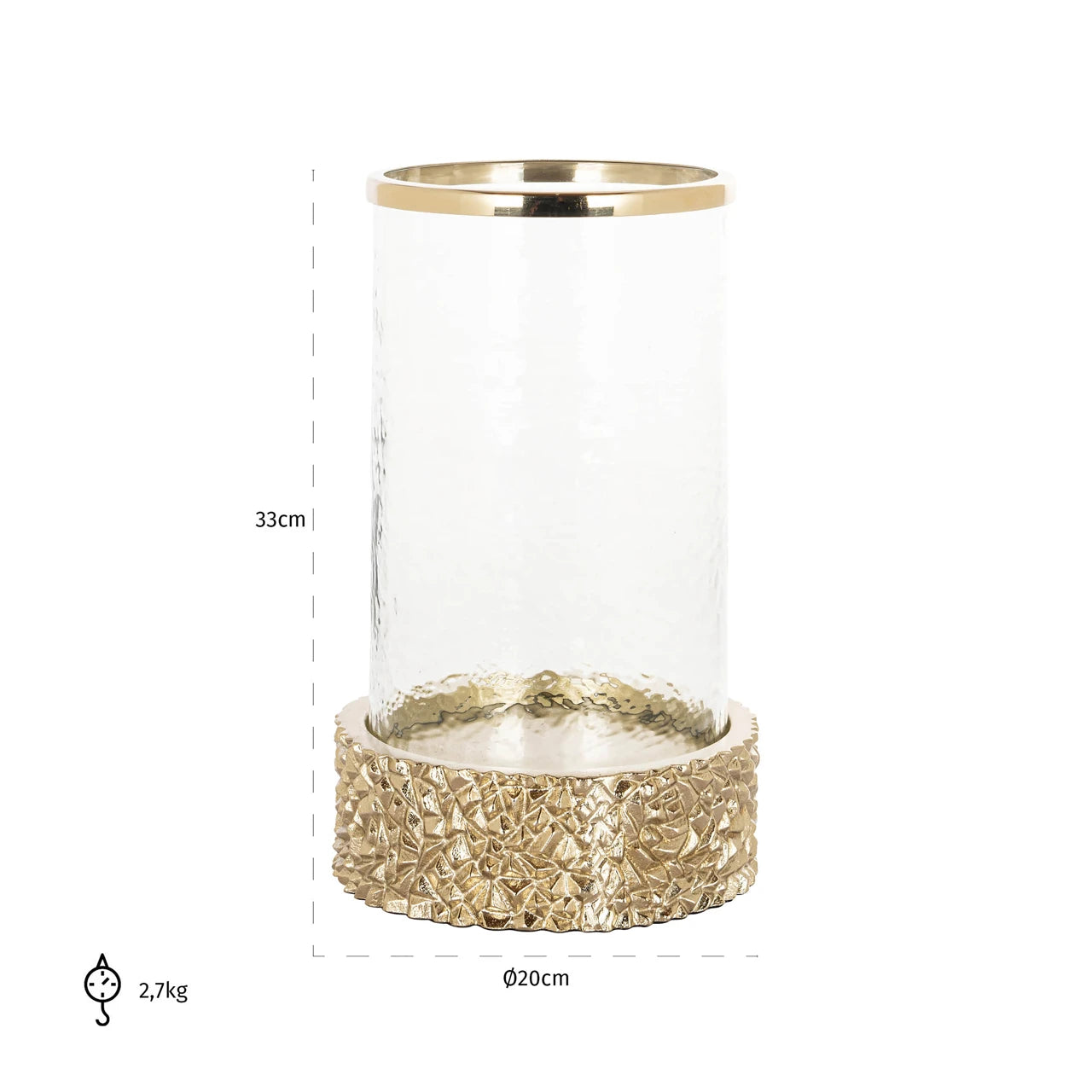 Hurricane light Jailey gold Richmond Interiors Lanterne og lysglass